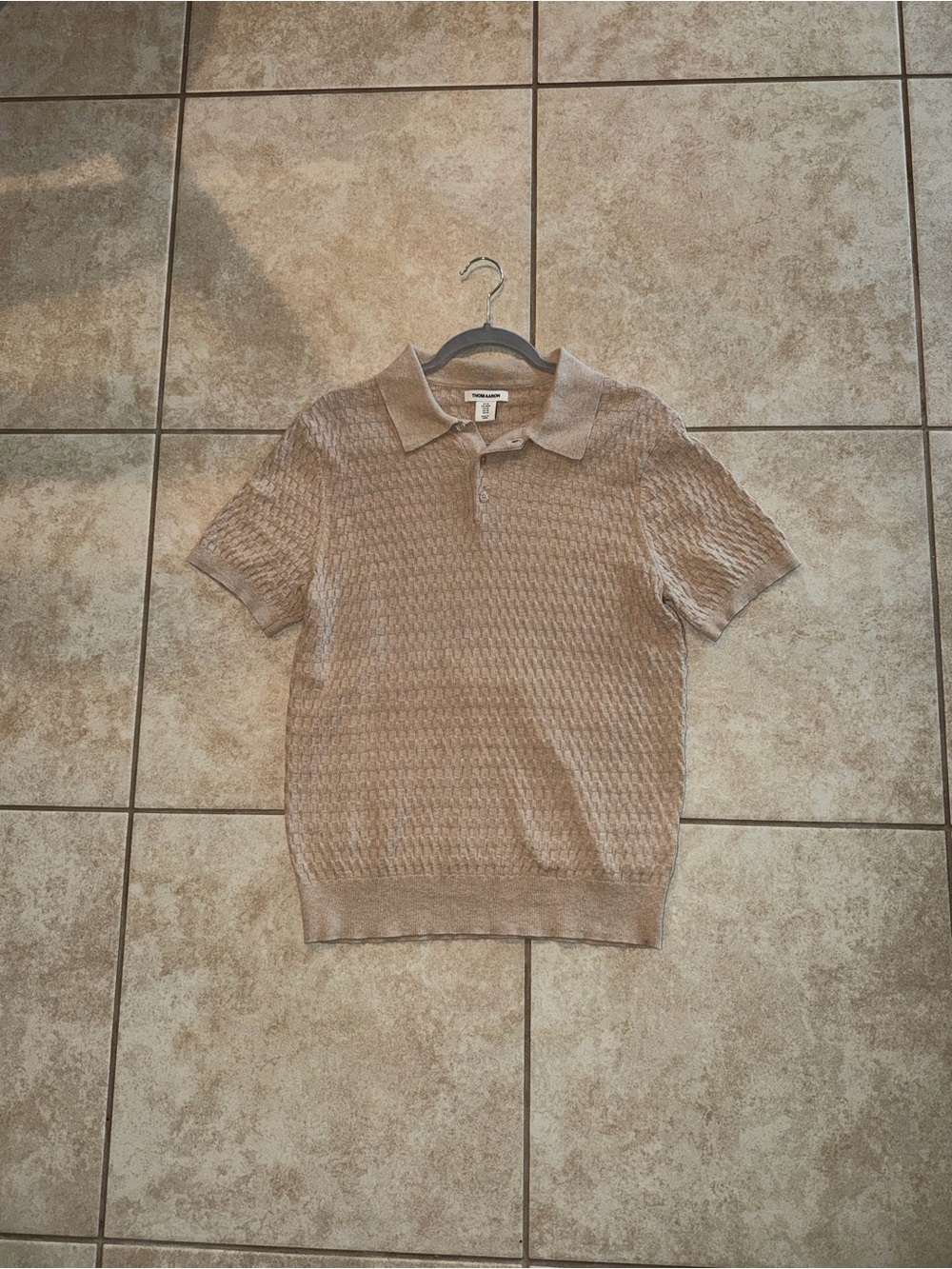 Thom Aaron Vintage Light Brown Tan Polo Shirt